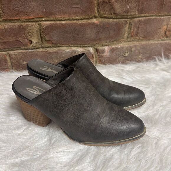 Seven7 Women’s Gray Dandy Mule Block Heel Western Clog Slide Size 7 - Picture 1 of 9